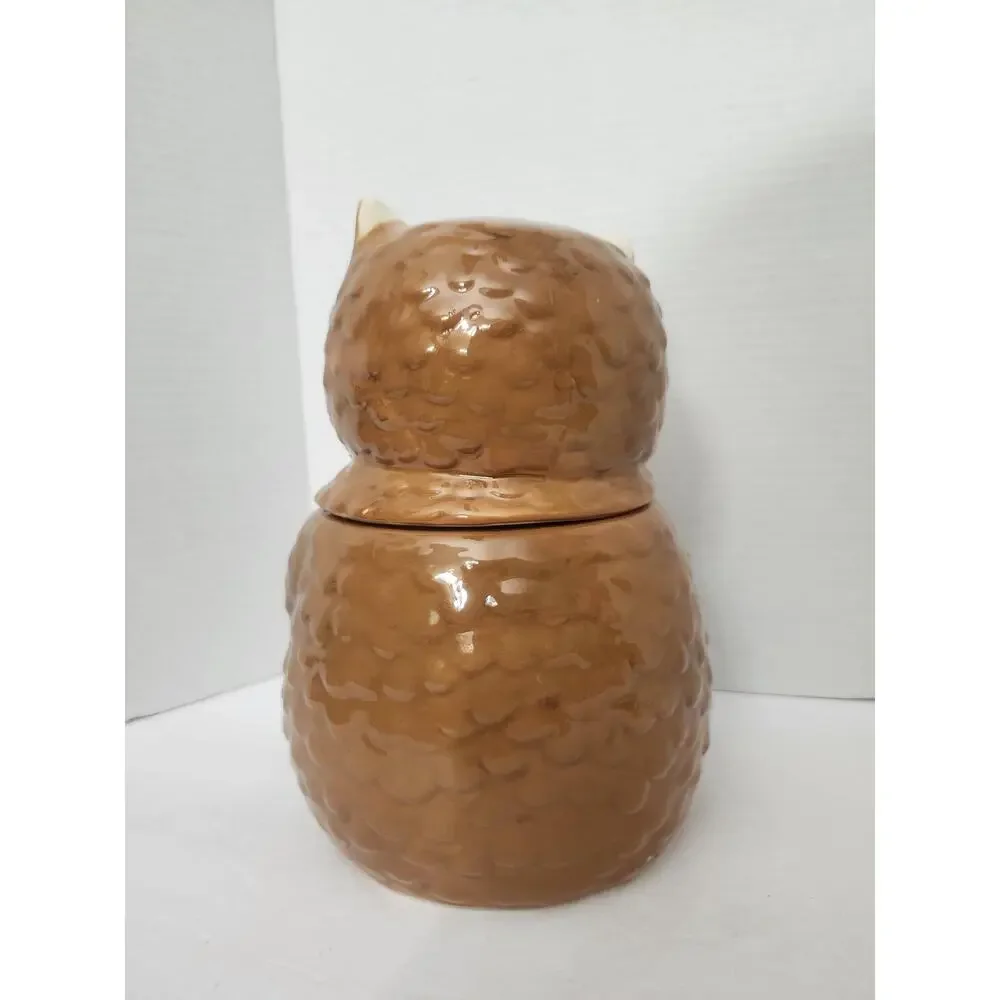 Autumn Owl Holding Pumpkin David's Cookies Ceramic Cookie Jar